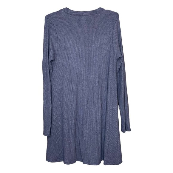 NWT Lulu's Navy Blue Button Down Long Sleeve Mini Dress Size Medium - Picture 7 of 7